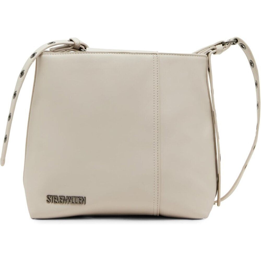 Women's Grommet Bucket Bag Chalk Leather Adjustable Strap Magnetic Closure